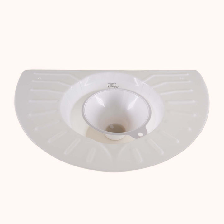 Toilet hat and strainer for catching baby and measuring blood loss. 